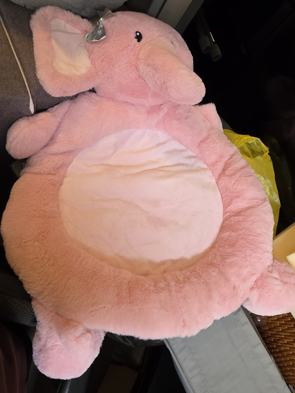 Plush Pink Elephant Small Baby's Bed - Soft Cozy Nest